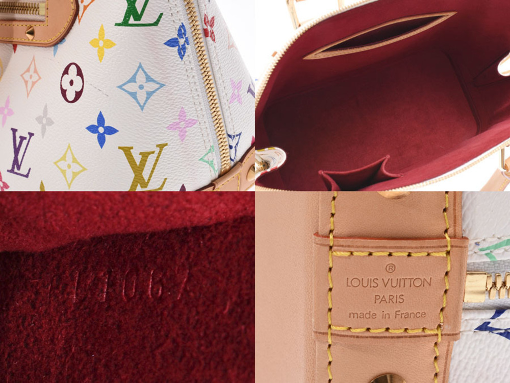 Louis Vuitton Multicolor Leather Handbag Alma White - Picture 9 of 11